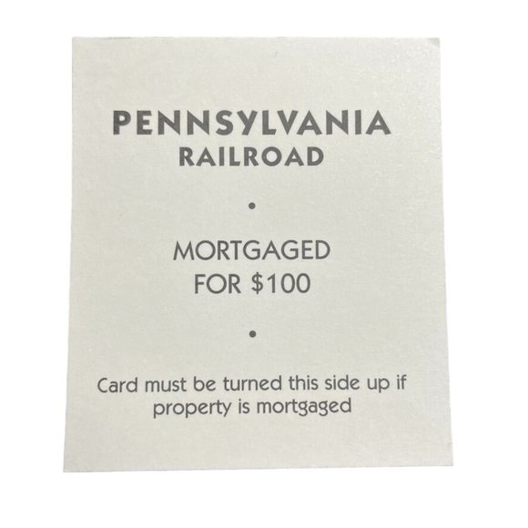 Monopoly Classic Pennsylvania Railroad Property Title Deed Card Replacement u - Picture 2 of 2